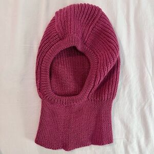 Pink wool balaclava